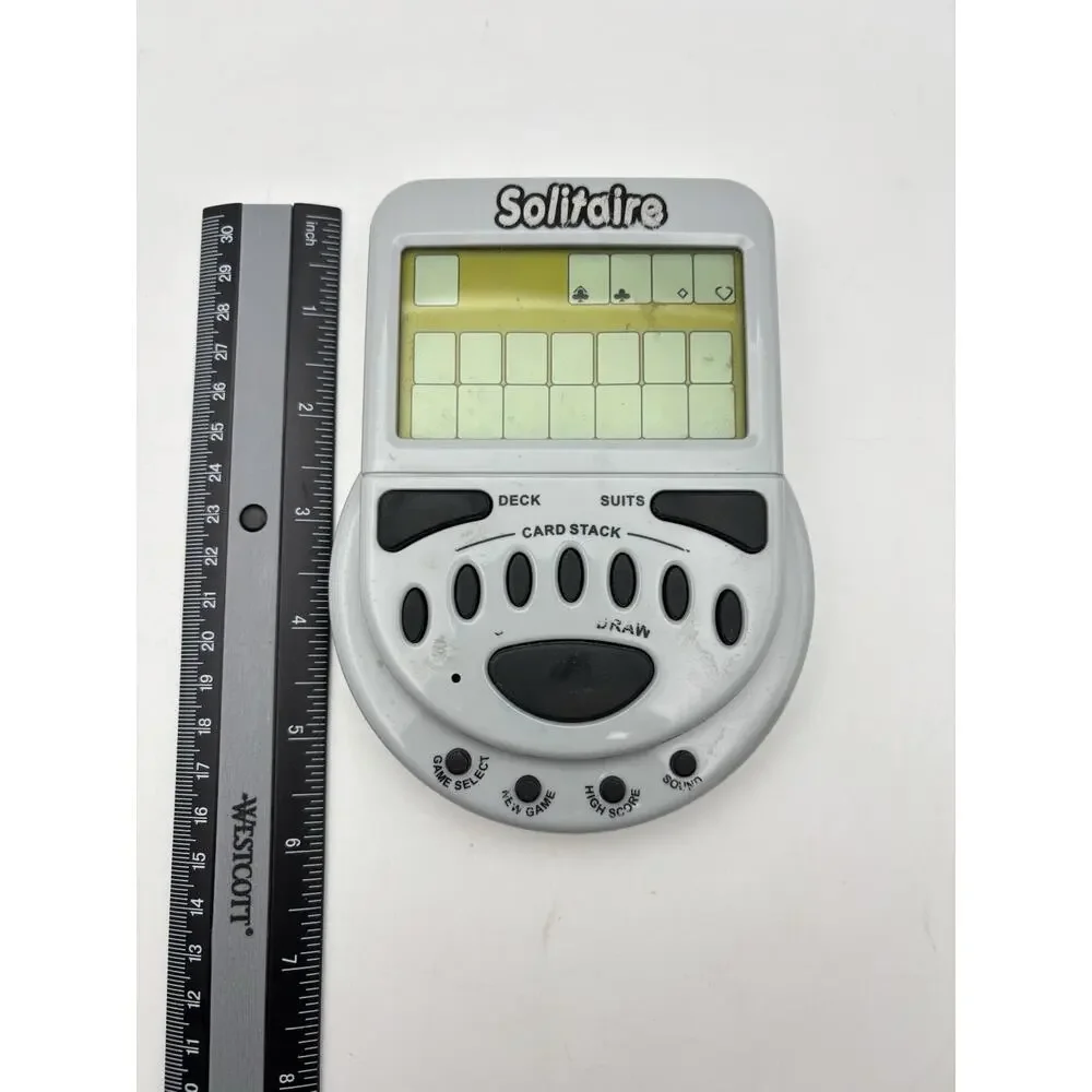 Big Mega Screen Solitaire 77803 Classic Electronic Handheld Game Tested Works